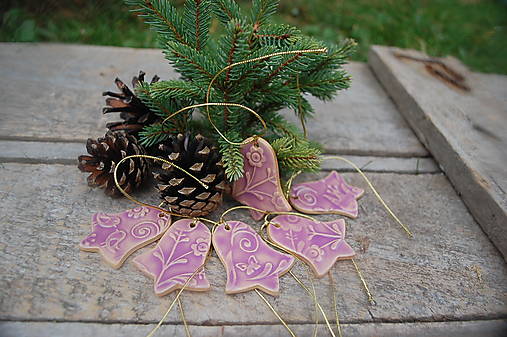 Dekorácie - Keramický zvonček fialový - 17036241_