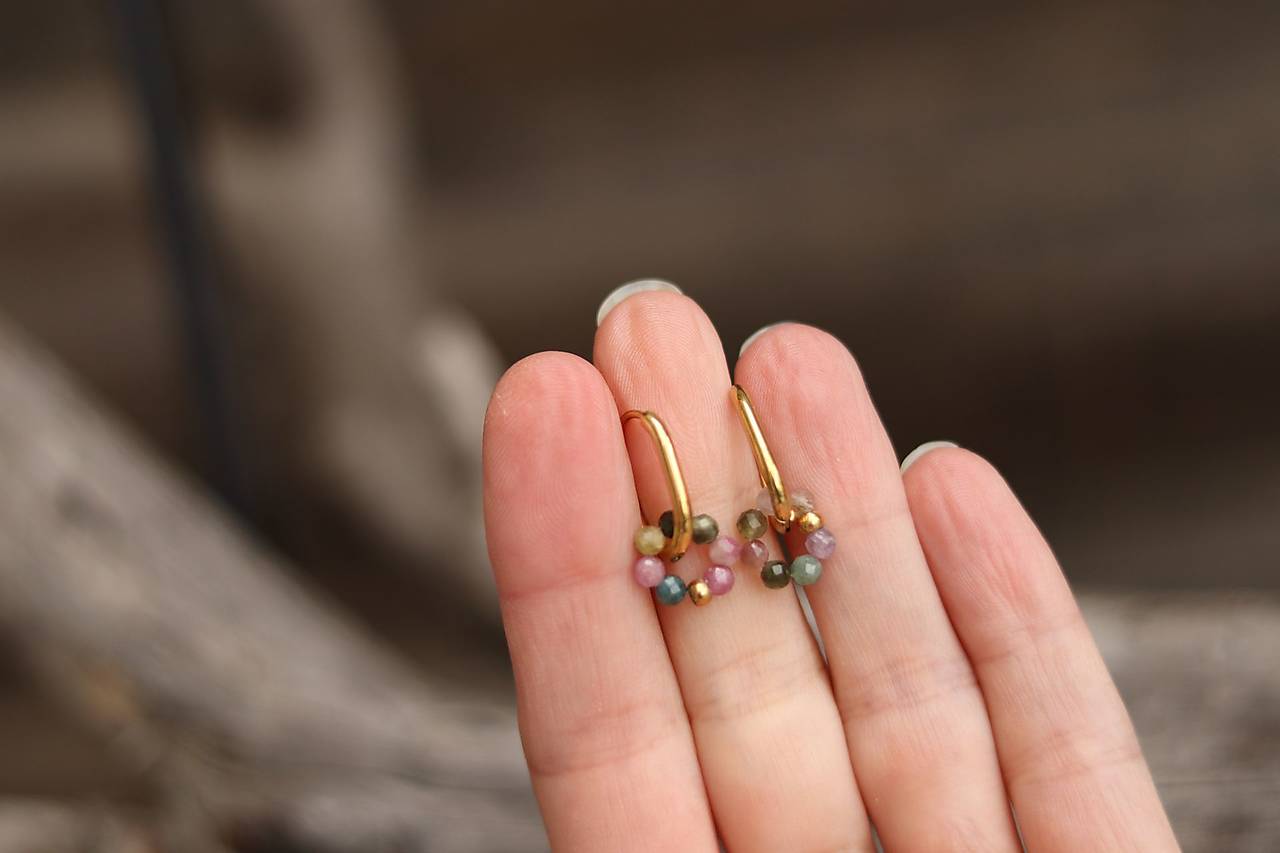 Náušnice s minerálom turmalín