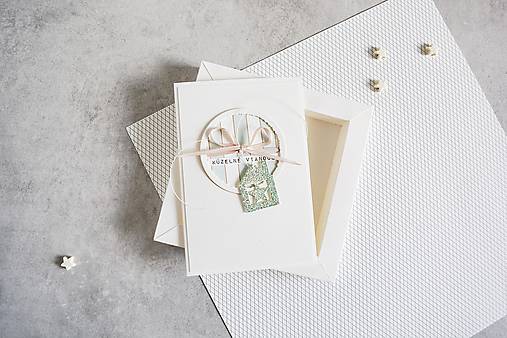 Papiernictvo - Vianočný pozdrav domček - ružová/mint (Mint) - 17041733_