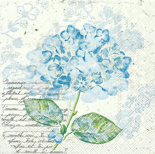 Papier - Servítka modrá hortenzia - 17041323_