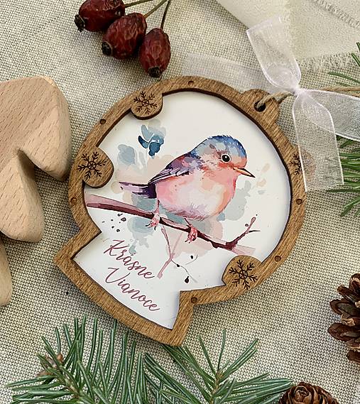 Dekorácie - Vianočná ozdoba Vtáčik zobáčik - 17043409_