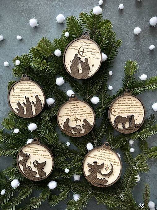Dekorácie - Vianočné ozdoby na stromček s náboženskými motívmi VI. (sada 6 ks) - 17046145_