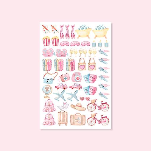 Papier - Nálepky „Čas pre seba a cestovanie“ - 17045290_