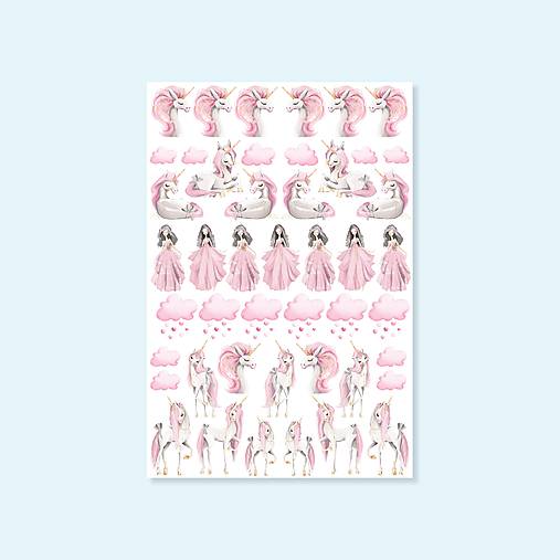 Papier - Nálepky „Jednorožce, víly a obláčiky“ - 17045338_