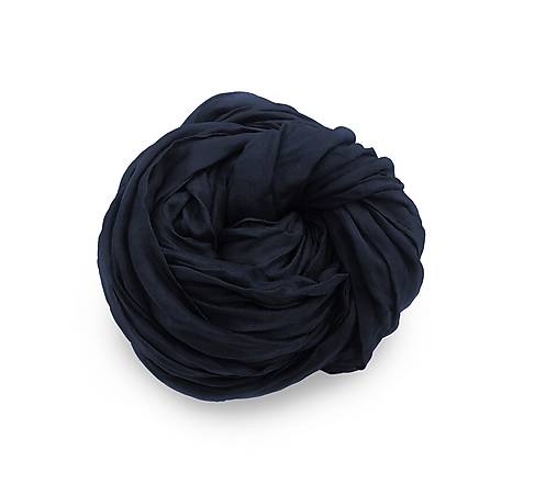 Šály a nákrčníky - "blueblack"  hodvábny šál skladom - 17043930_
