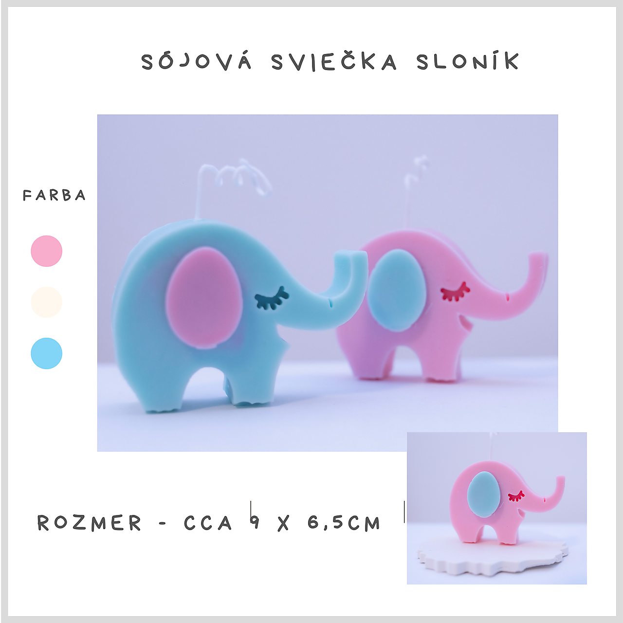 Sójová sviečka Sloník (Ružová)