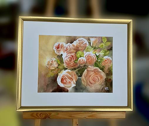 Obrazy - Ruže z Hanoya - originál akvarel - 17048145_