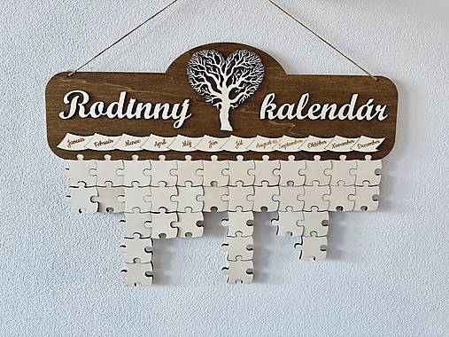 Dekorácie - Rodinný kalendár puzzle - 17047208_