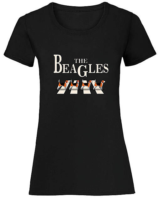 Topy, tričká, tielka - The Beagles - dámske (XS - Čierna) - 17049036_