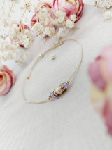 Náramky - Šnúrkový náramok perla, swarovski - 17051657_