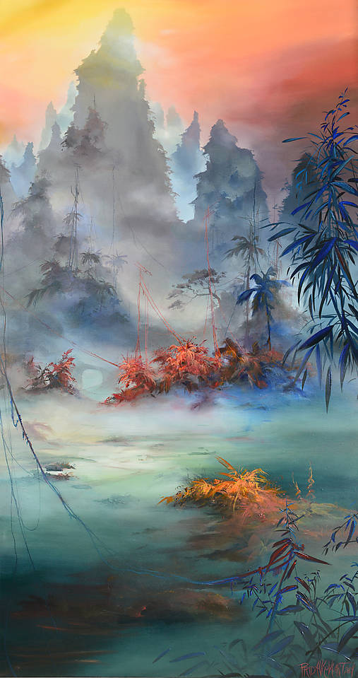 Obrazy - *PREDANÝ*"Rise" MAĽBA 70cm x 140cm - 17052649_