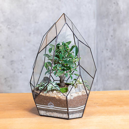 Dekorácie - Zatvorené rastlinné terárium "VEŽA" (Meď/Bronz) - 17053918_