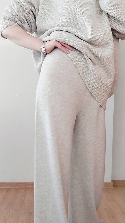 Nohavice - Šedé palazzo nohavice (XS-XL - Modrá) - 17050708_