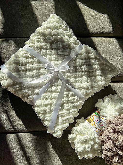 Úžitkový textil - PUFFY deka (biela 55) - 17051673_