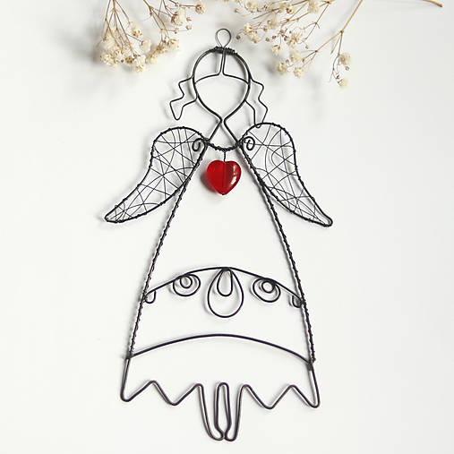 Dekorácie - anjel so srdiečkom - 17057262_