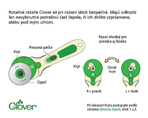 Rotačný rezač 45 mm Clover (7500)