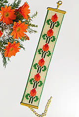 Náramky - Poupátka v pozore - korálkový náramok  - 17056975_