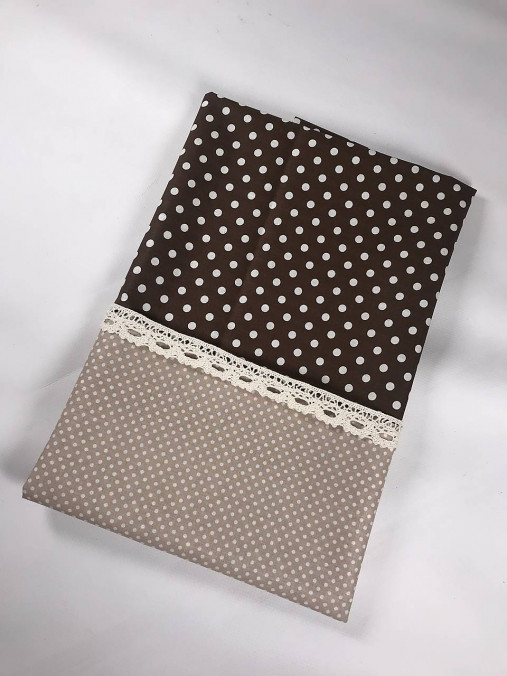 Úžitkový textil - bavlnené utierky s krajkou (Hneda s béžovou krajkou) - 17060632_
