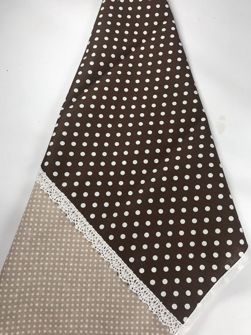 Úžitkový textil - bavlnené utierky s krajkou (Hnedé s bielou krajkou) - 17060646_