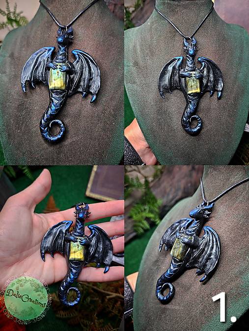Náhrdelníky - Dračí Amulet s labradoritom - 17058502_