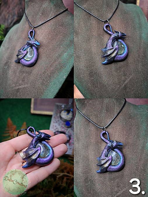 Náhrdelníky - Dračí Amulet menší s labradoritom - 17058521_