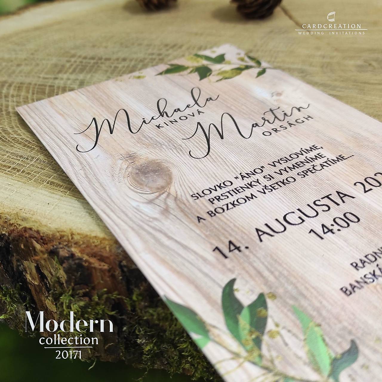 moderné svadobné oznámenie J20171