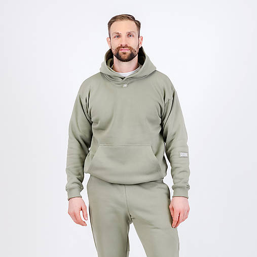 Mikiny - UNISEX mikina khaki - 17061847_