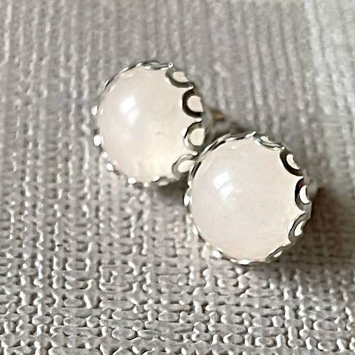 Rose Quartz Stud Earrings / Napichovacie náušnice s ruženínom E007