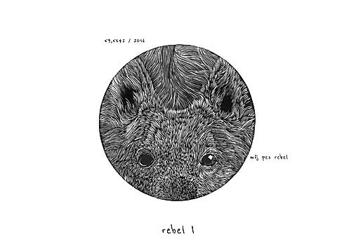 Grafika - Vlk Rebel, Linoryt - 17067013_