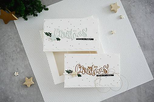 Papiernictvo - Vianočný pozdrav - Christmas mint/kraft - 17067051_