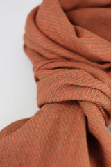 Pánske doplnky - Elegantný pánsky oranžovohnedý ľanový šál - 17067353_