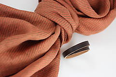 Pánske doplnky - Elegantný pánsky oranžovohnedý ľanový šál - 17067356_