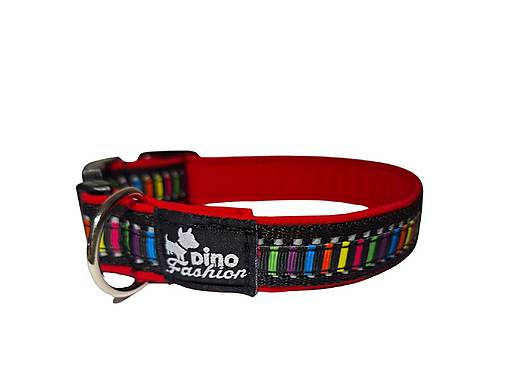 Pre zvieratá - Reflexný obojok Coloured Stripes softshell red - 17067271_