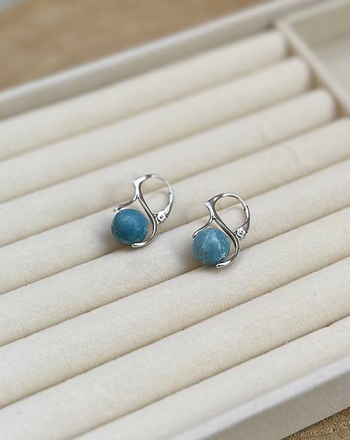 Náušnice Pektolit - Larimar