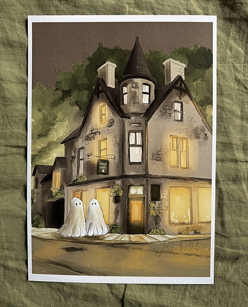 Kresby - ilustrácia Dušíkovia - Ghost Café (29, 7 x 20,9 cm) - 17067837_