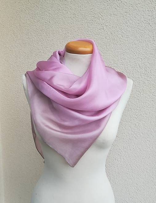 Šatky -  "old violet gradient"  hodvábná šatka  90x90 cm  - 17067862_