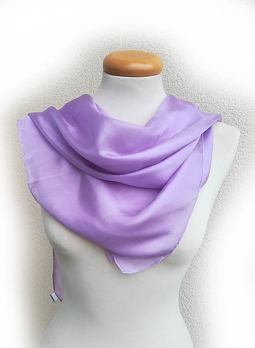 Šatky -  "lilac"  hodvábná šatka  90x90 cm  - 17067965_