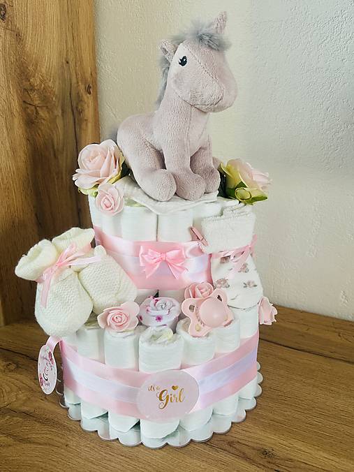 Detské doplnky - Plienková torta Jednorožec - 17068842_
