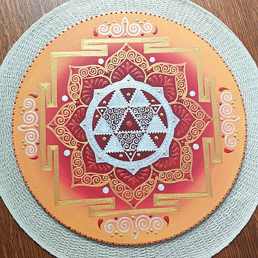 Obrazy - Mandala odvahy a víťazstva... Durga Yantra - 17073301_
