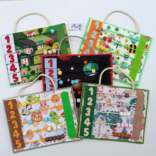 Hračky - Počítanie - quiet book karta (les) - 17072344_