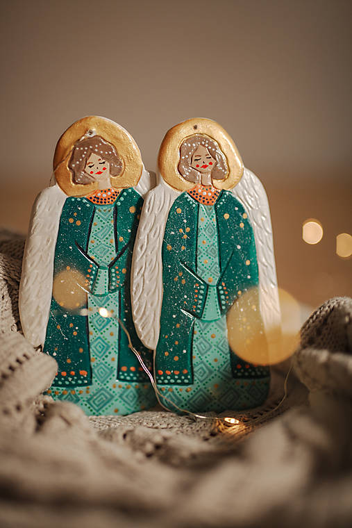 Dekorácie - Veľký keramický anjel - 17071801_