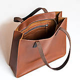 Kabelky - Kožená shopper kabelka TOTE BAG - 17074317_