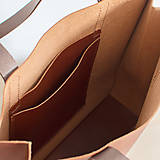 Kabelky - Kožená shopper kabelka TOTE BAG | koňaková (základná  (vrecko bez zipsu)) - 17074331_
