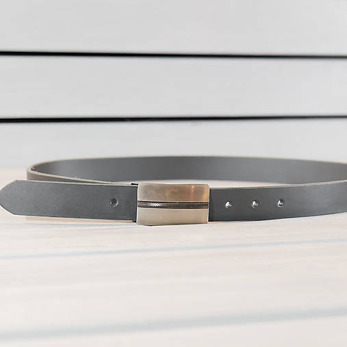 Pánske doplnky - Kožený opasok - úzky - pre oblek - 17077622_