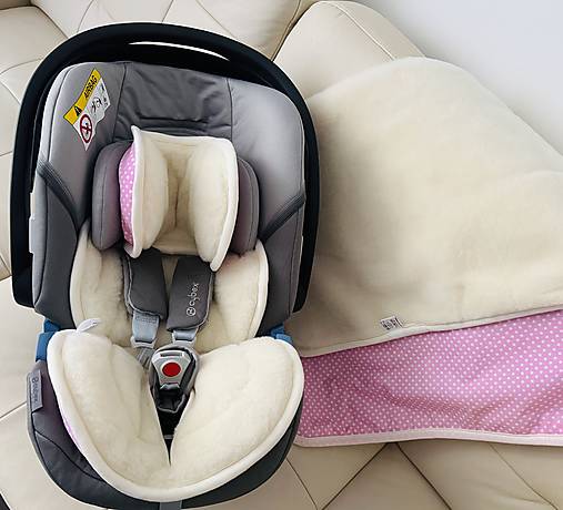 Detský textil - VLNIENKA súprava podložka a deka do autosedačky vajíčko  pre novorodenca 100% Merino top super wash Natural - 17075121_