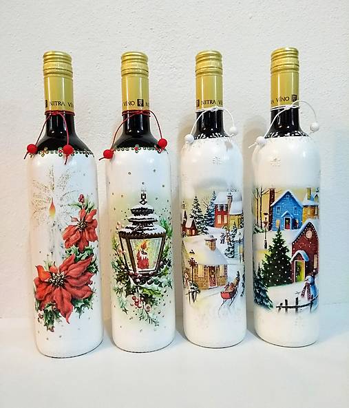 Nádoby - Vianočná fľaša - víno - 17076579_