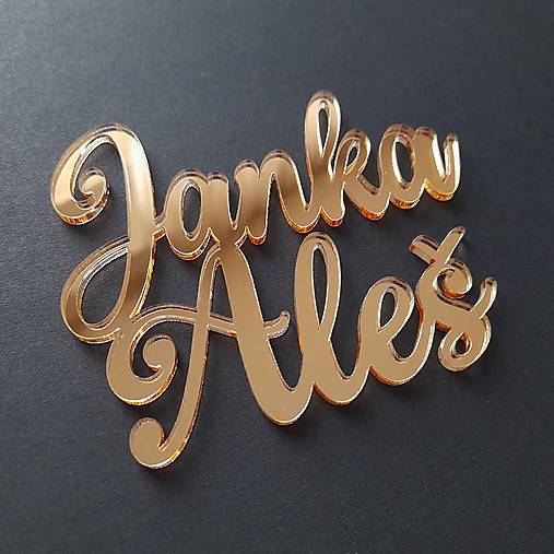 Dekorácie - Nápis na čelo torty dve slová - 17075970_