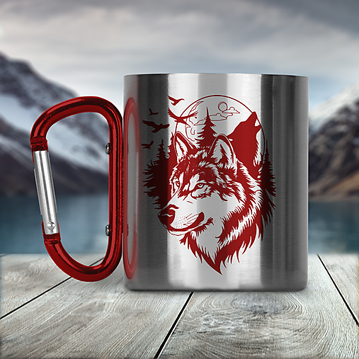 Nádoby - VLK nerezový termo hrnček  - 17075656_