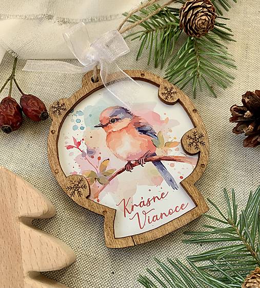 Dekorácie - Vianočná ozdoba Vtáčik letáčik - 17080471_