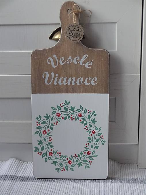 Dekorácie - Drevený vianočný lopár - 17079542_